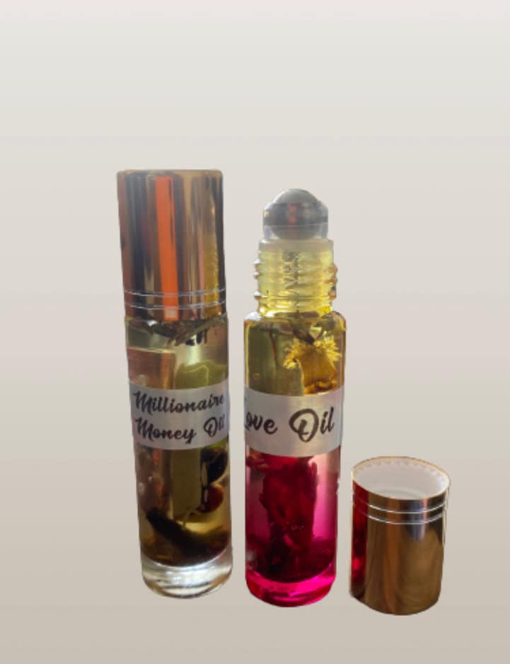 Magickal Love oil & Millionaire Money roll on perfume set  in a 10ml bottle. 2 Bottles Gift, Pocket Size | Scent, Ladies, Men.