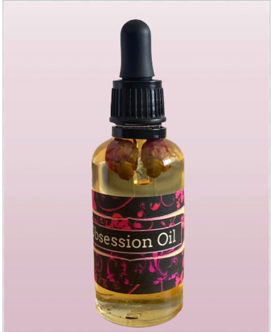 Obsession Perfume Oil 50ml Dropper Bottle - With Herbs and Crystals