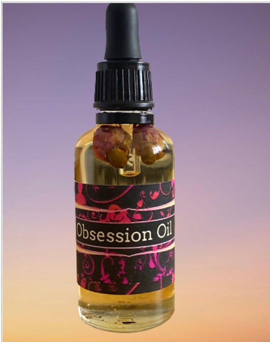 Obsession Perfume Oil 50ml Dropper Bottle - With Herbs and Crystals