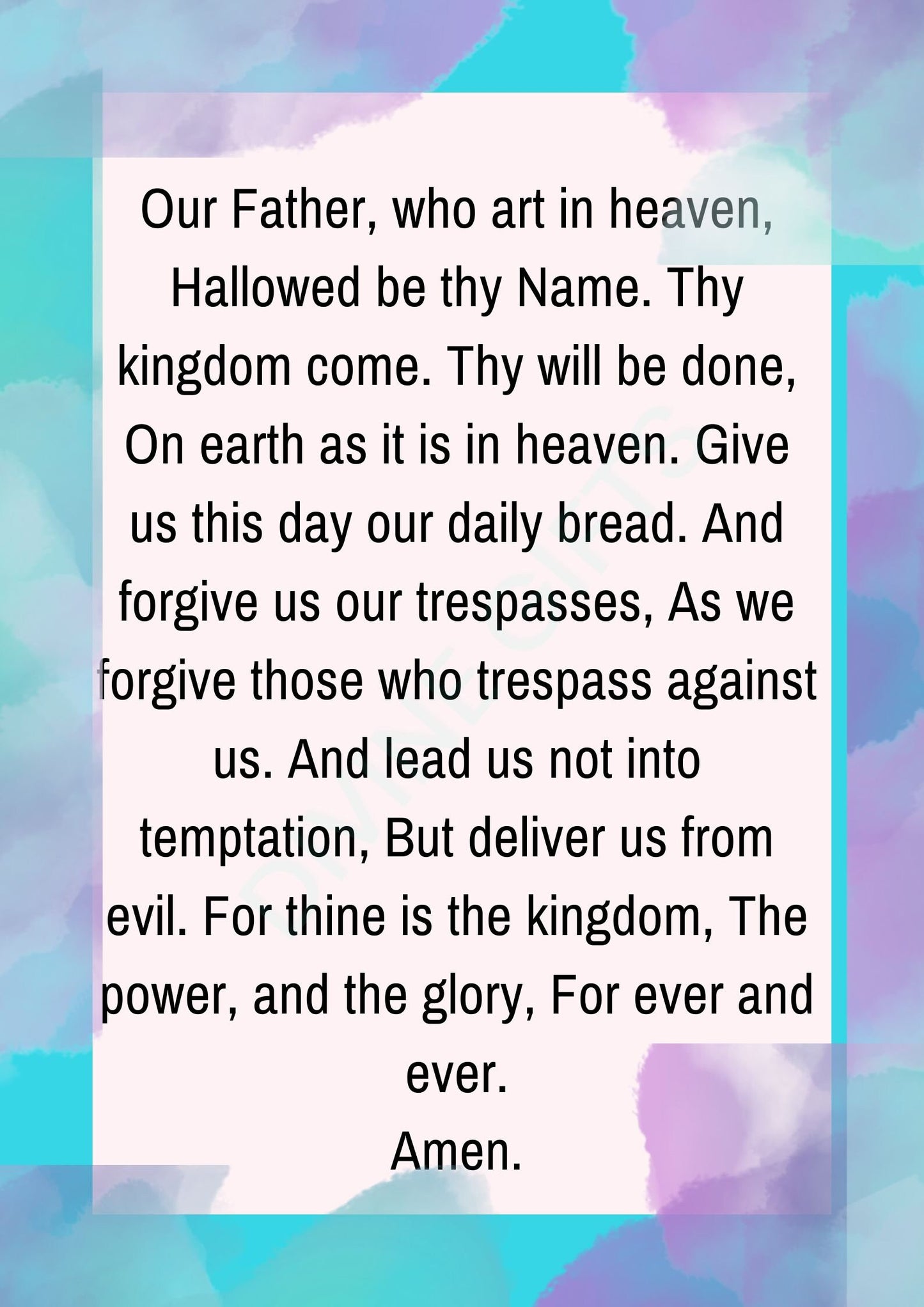 The Our Father Prayer Digital Download | Prints | Decor | Catholic | Christian | Gift