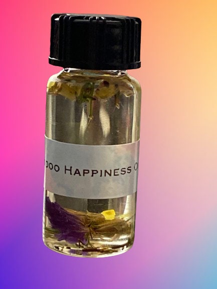 Attract Peace and Joy with Happiness Hoodoo Oil, For Positivity, Happiness & Well-Being, Use on the skin, clothes, candles and in rituals.