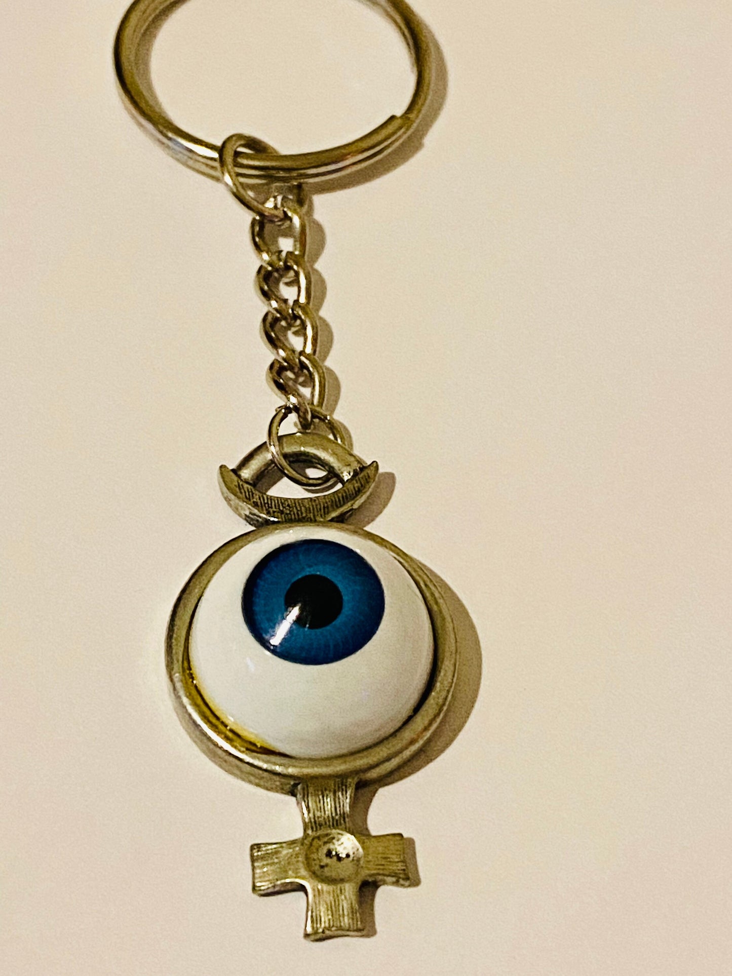 Blue Eyed Evil Eye Protection Charm Keyring, Hand Bag Charm Gift For her, Birthday, Cute Gift.