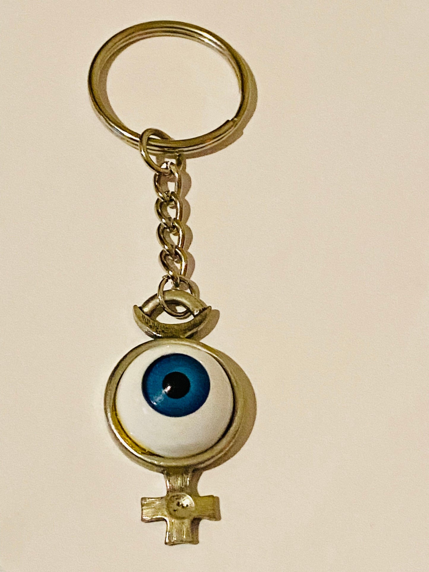 Blue Eyed Evil Eye Protection Charm Keyring, Hand Bag Charm Gift For her, Birthday, Cute Gift.