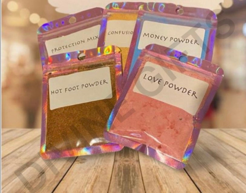 5 x Hoodoo Powders, Love Powders 20g, Love, Money, Protection, Hot Foot, Confusion. Handmade Blend