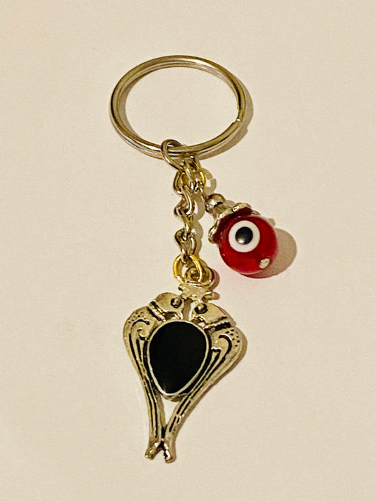 Love Birds with Red Evil Eye Beaded Multi Charm Keyring, Hand Bag Charm, Gift For her, Birthday, Cute Gift.