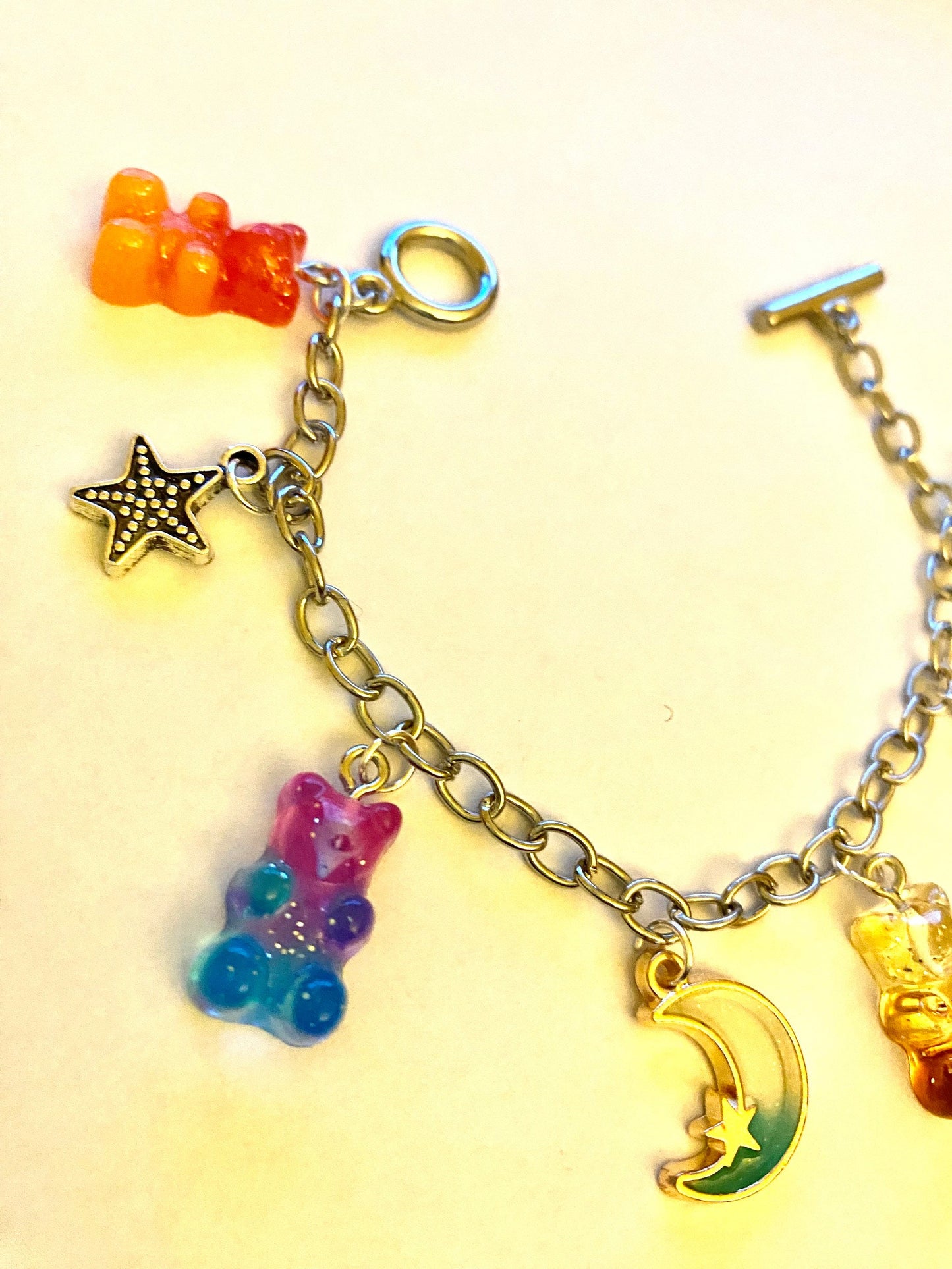 Bears, Moon and Stars Pretty Multi Charm Bracelet.  Ladies, Girls, Gift For her, Birthday, Cute Gift. Style 3