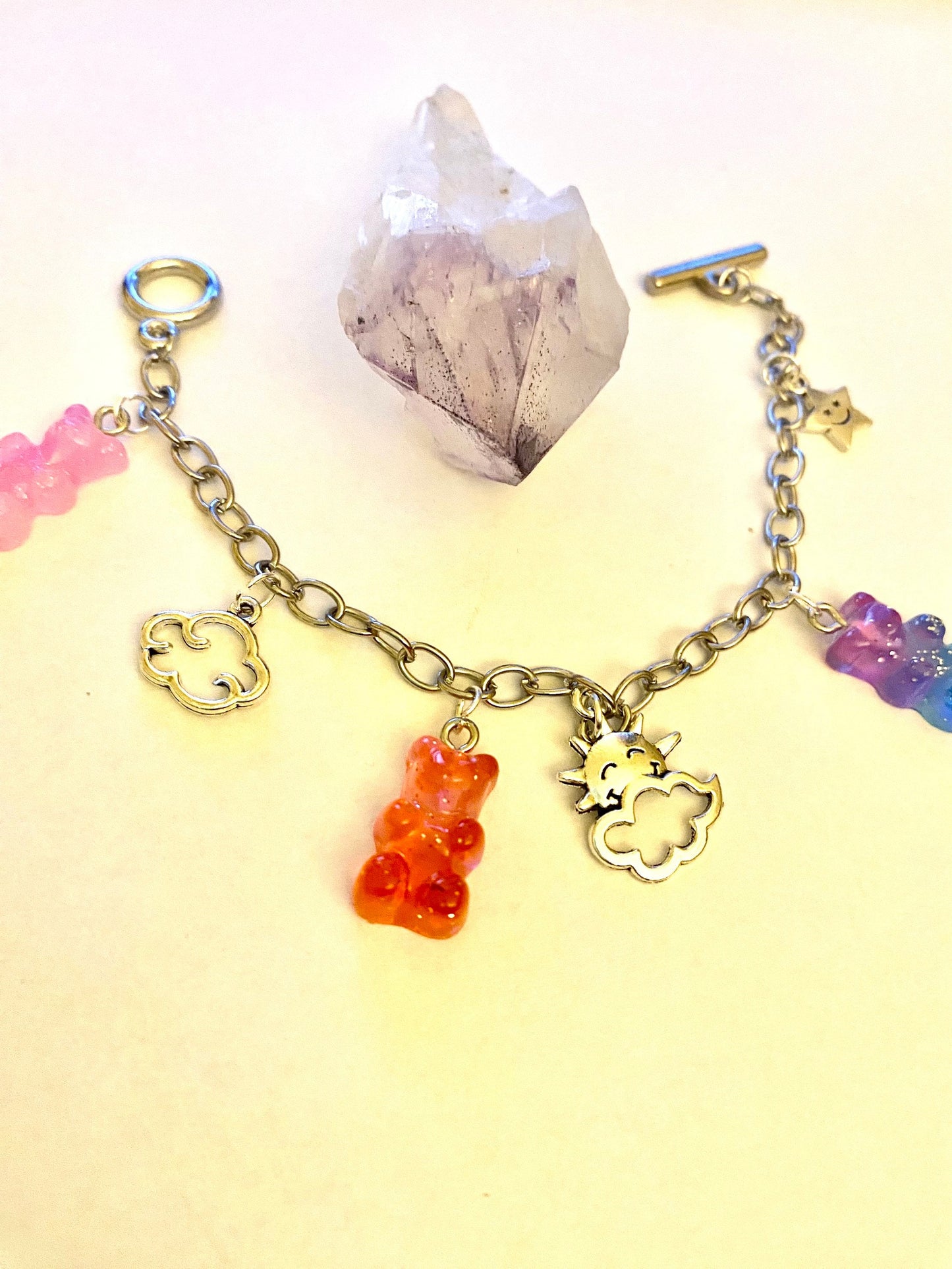 Bears, Moon and Stars Pretty Multi Charm Bracelet.  Ladies, Girls, Gift For her, Birthday, Cute Gift. Style 6