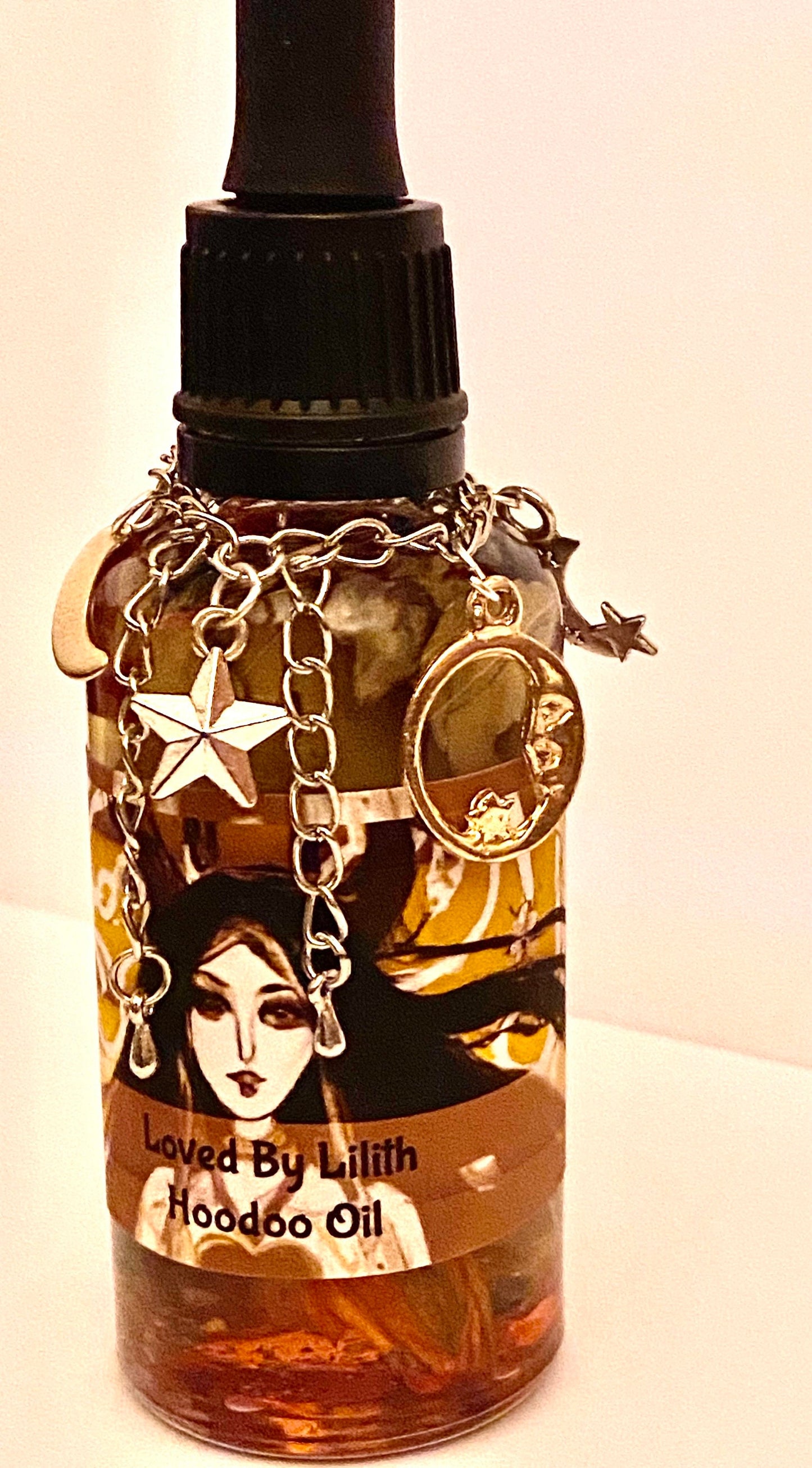 Loved by Lilith Hoodoo Magickal Oil 50ml Dropper Bottle - With Herbs, Crystals and Roots.- Voodoo, Vodun, Santeria.