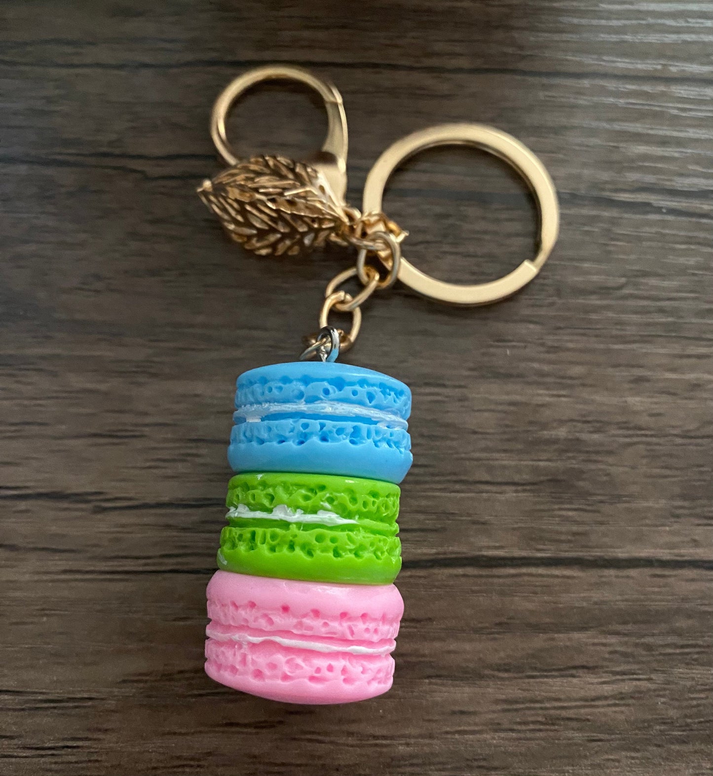 Pretty Macarons Charm Keyring, Hand Bag Charm with Beads, Gift For her, Birthday, Cute Gift, Fun, Cute. Style 001