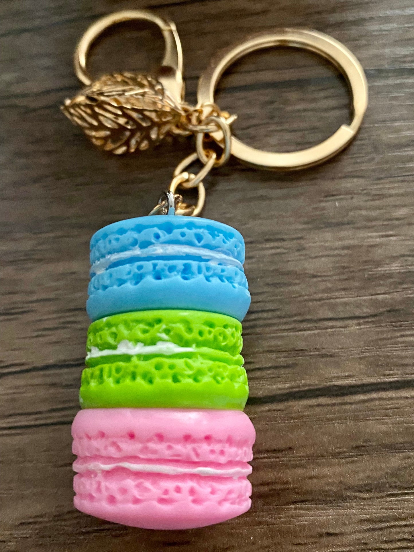 Pretty Macarons Charm Keyring, Hand Bag Charm with Beads, Gift For her, Birthday, Cute Gift, Fun, Cute. Style 001