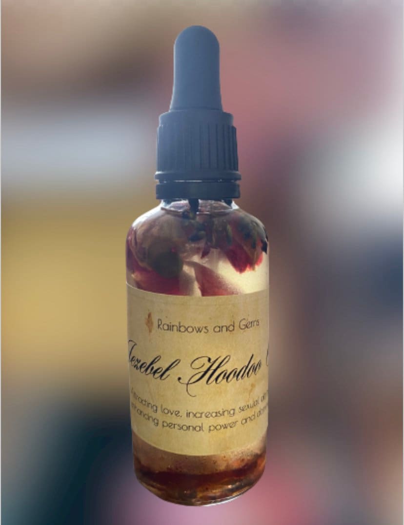 Jezebel Oil, Hoodoo Magickal Herbal Oil, Magick Perfume Oil, Herbal Oil 50ml Bottle. - With Herbs and Roots. Hoodoo Oils, Magick Oil